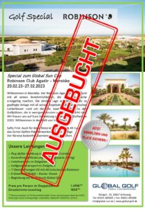 Global Golf Special: Robinson Club Agadir - Marokko vom 20.02.23 bis 27.02.2023 Ausgebucht