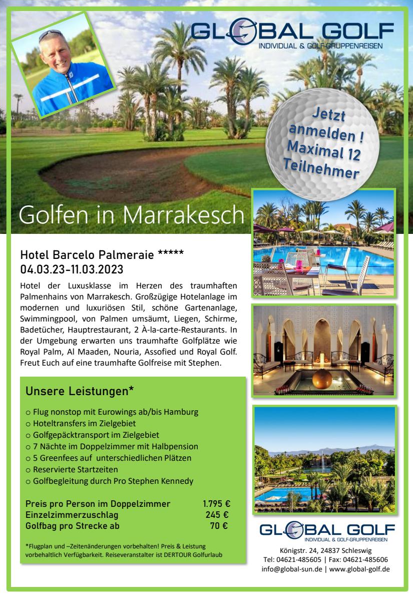 Golf Gruppenreise nach Marrakesch, Marokko