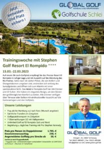 Golf Trainingswoche mit Pro in Spanien 15.03.2023